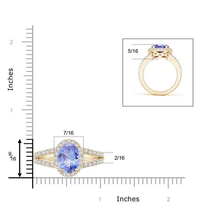 A - Tanzanite / 3.35 CT / 14 KT Yellow Gold