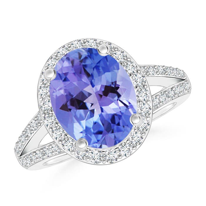 AA - Tanzanite / 3.35 CT / 14 KT White Gold