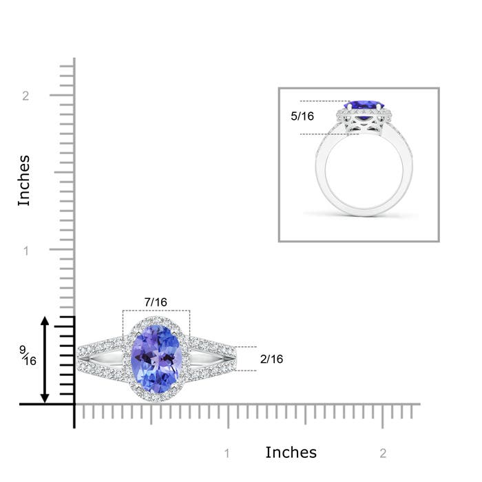 AA - Tanzanite / 3.35 CT / 14 KT White Gold