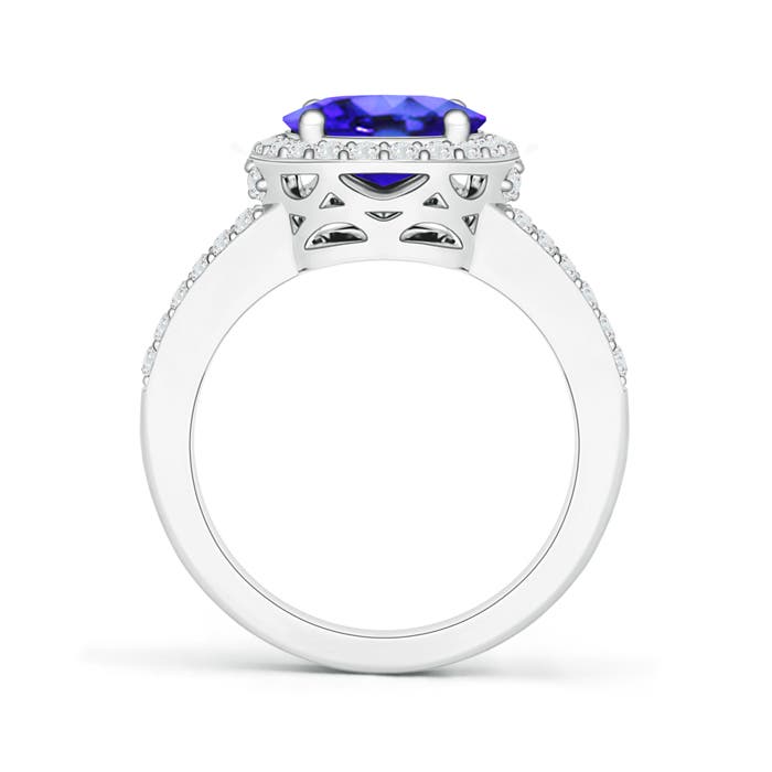 AAA - Tanzanite / 3.35 CT / 14 KT White Gold