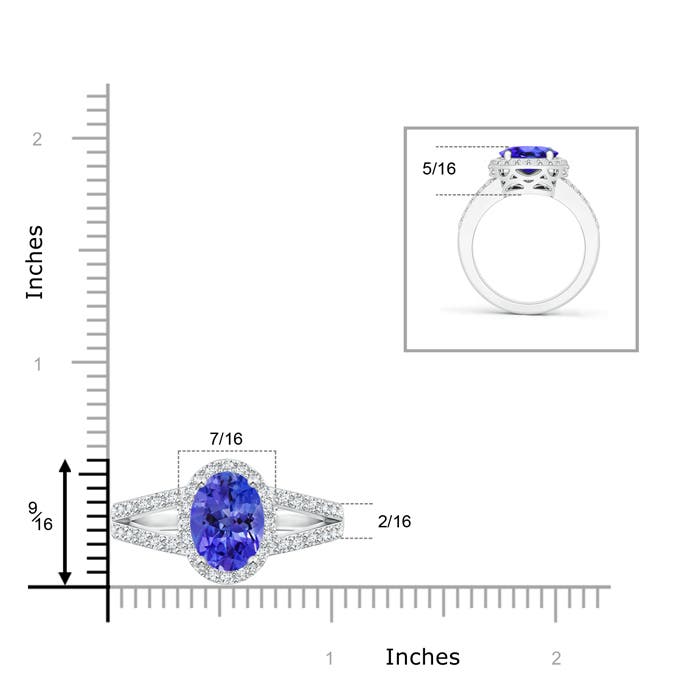 AAA - Tanzanite / 3.35 CT / 14 KT White Gold