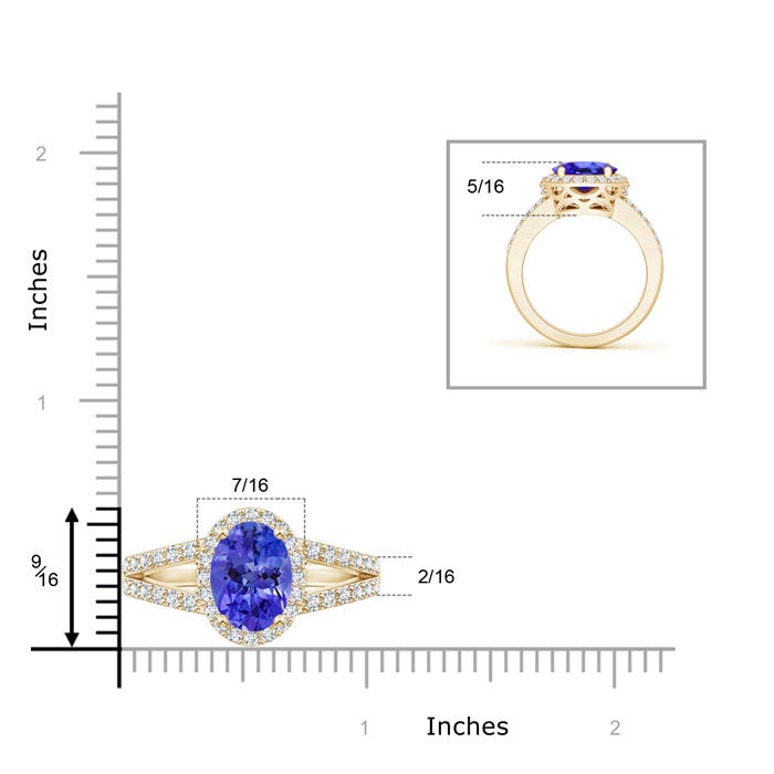 AAA - Tanzanite / 3.35 CT / 14 KT Yellow Gold