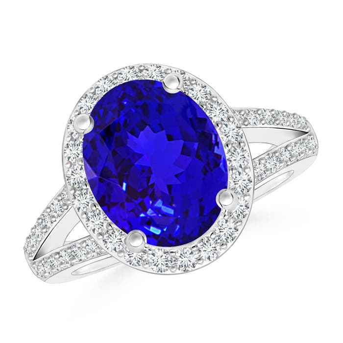 AAAA - Tanzanite / 3.35 CT / 14 KT White Gold