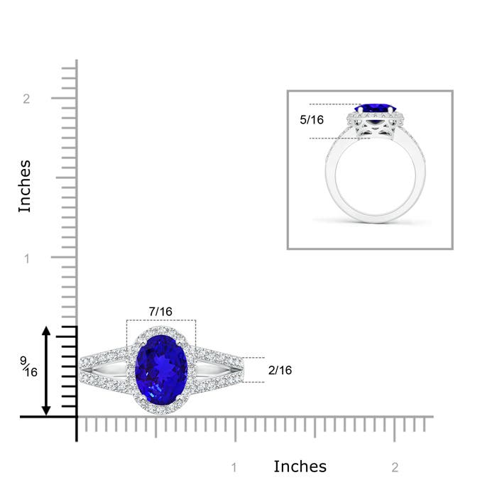 AAAA - Tanzanite / 3.35 CT / 14 KT White Gold