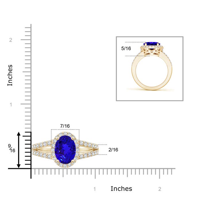 AAAA - Tanzanite / 3.35 CT / 14 KT Yellow Gold