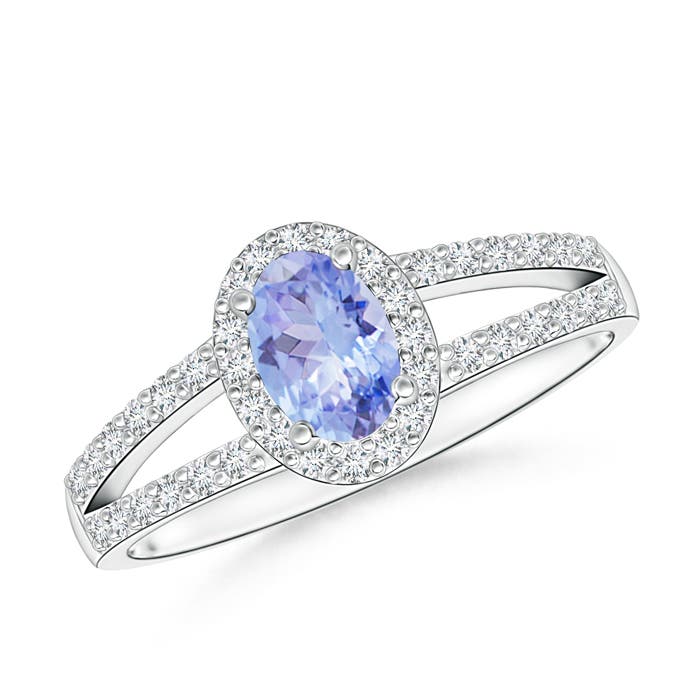 AA - Tanzanite / 0.77 CT / 14 KT White Gold