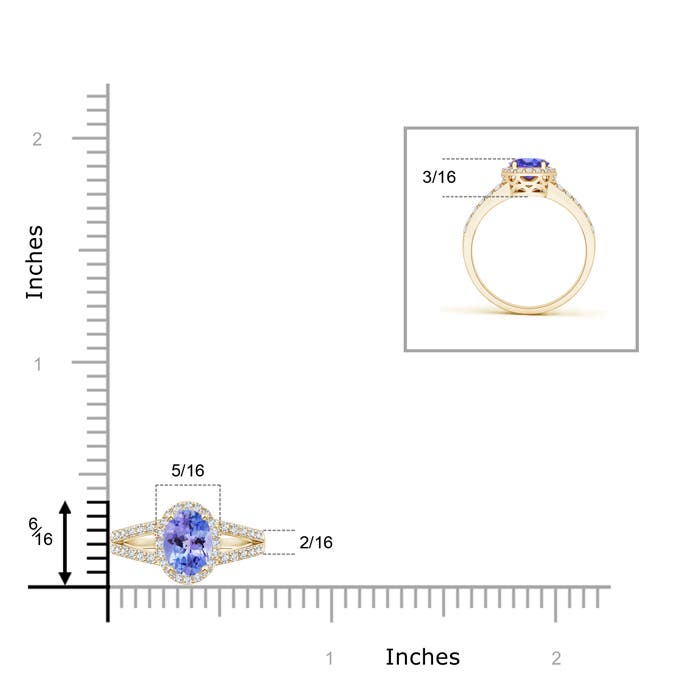 AAA - Tanzanite / 0.77 CT / 14 KT Yellow Gold