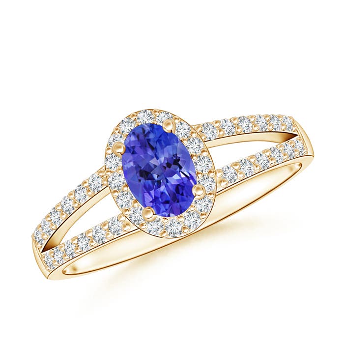 AAAA - Tanzanite / 0.77 CT / 14 KT Yellow Gold