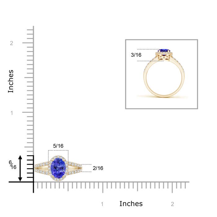 AAAA - Tanzanite / 0.77 CT / 14 KT Yellow Gold