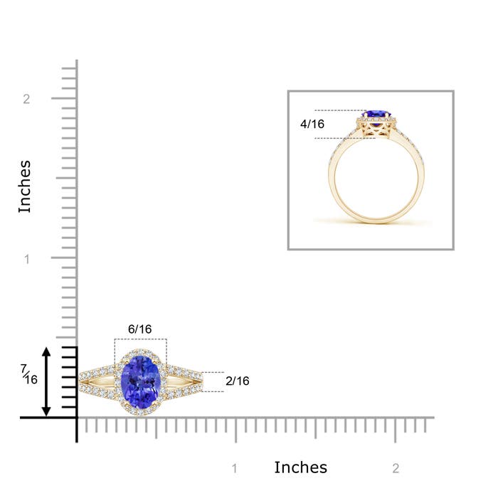 AAA - Tanzanite / 1.17 CT / 14 KT Yellow Gold