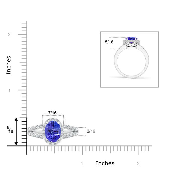 AAA - Tanzanite / 2.32 CT / 14 KT White Gold