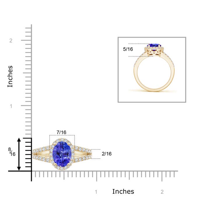 AAA - Tanzanite / 2.32 CT / 14 KT Yellow Gold