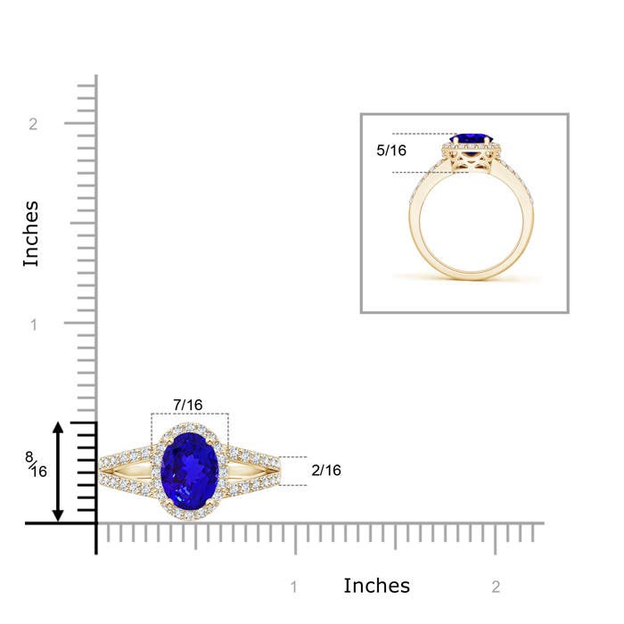 AAAA - Tanzanite / 2.32 CT / 14 KT Yellow Gold