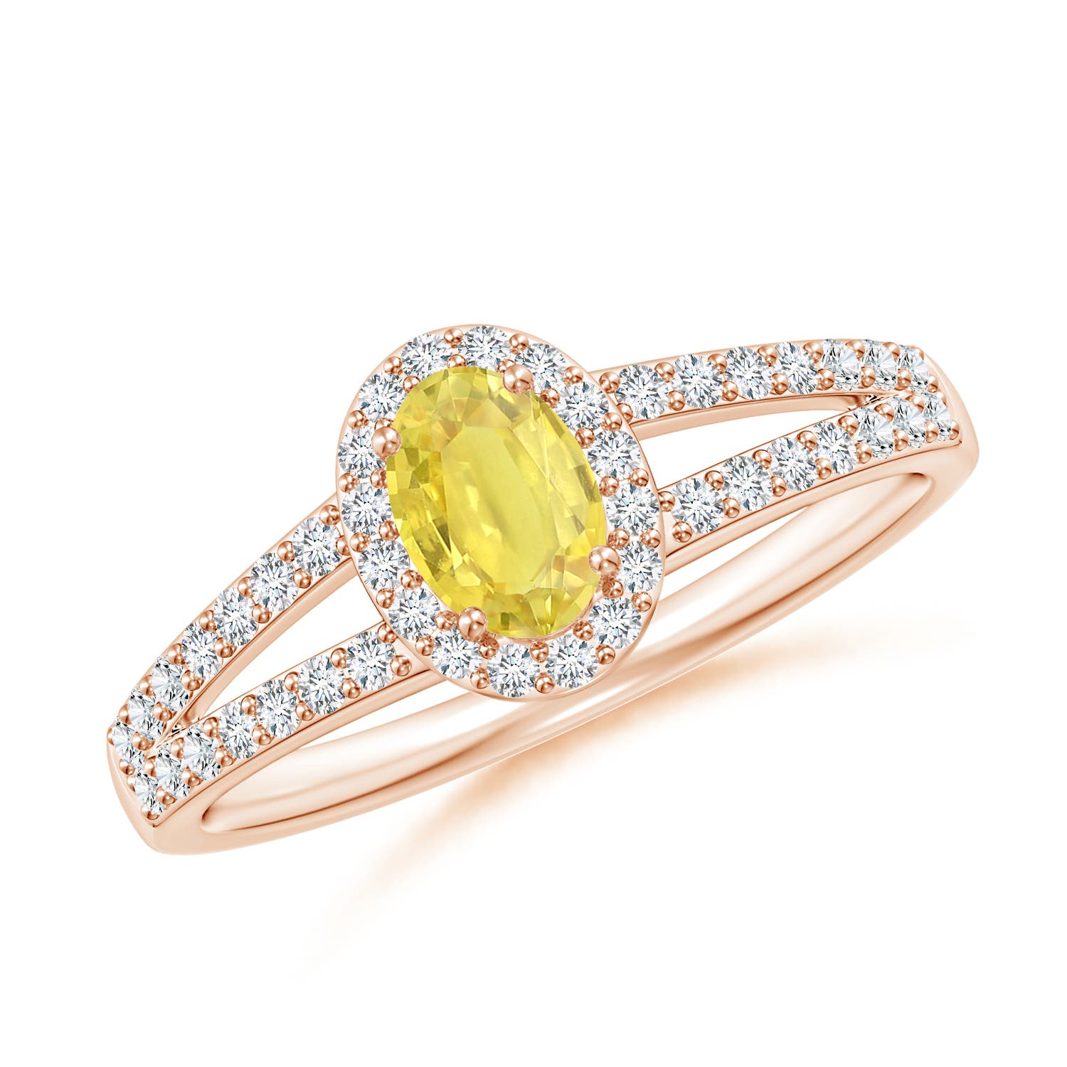 A - Yellow Sapphire / 0.98 CT / 14 KT Rose Gold