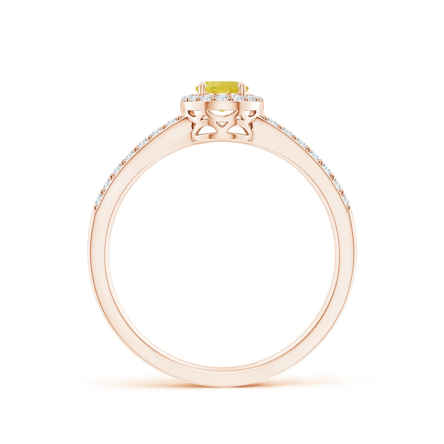 A - Yellow Sapphire / 0.98 CT / 14 KT Rose Gold