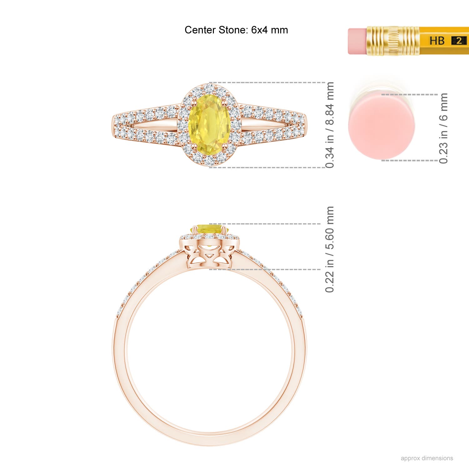 A - Yellow Sapphire / 0.98 CT / 14 KT Rose Gold