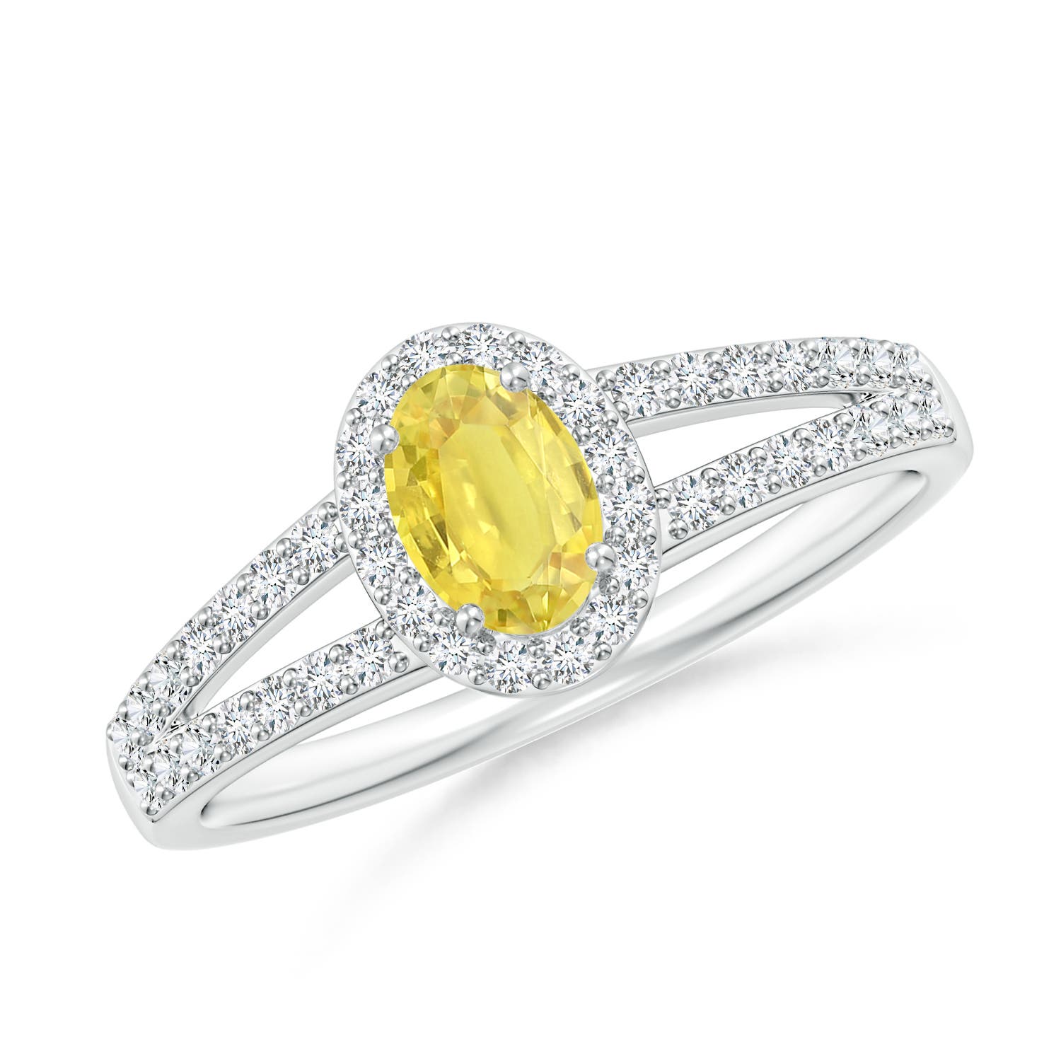 A - Yellow Sapphire / 0.98 CT / 14 KT White Gold