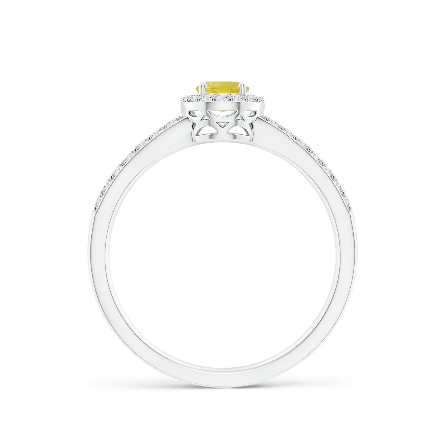 A - Yellow Sapphire / 0.98 CT / 14 KT White Gold