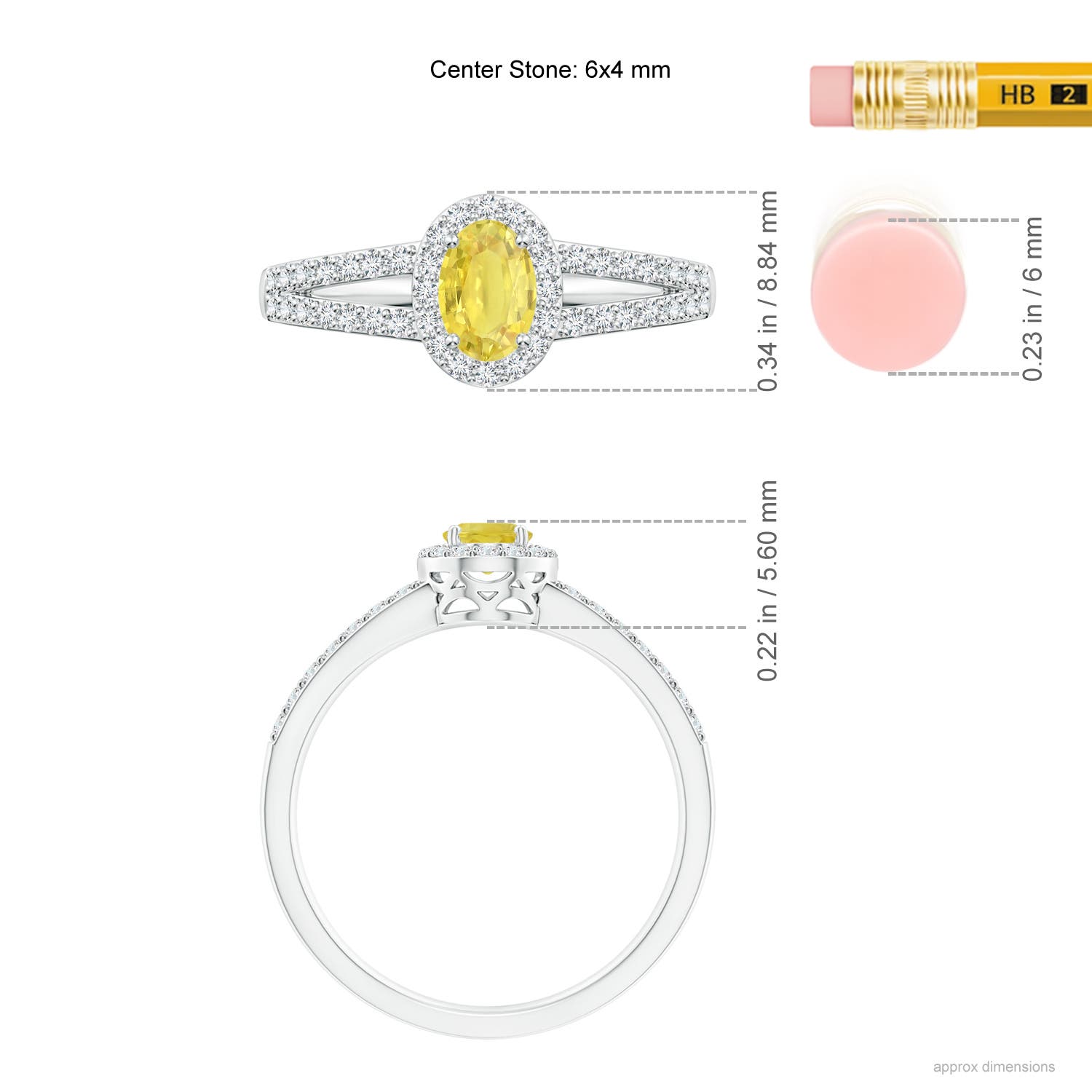 A - Yellow Sapphire / 0.98 CT / 14 KT White Gold