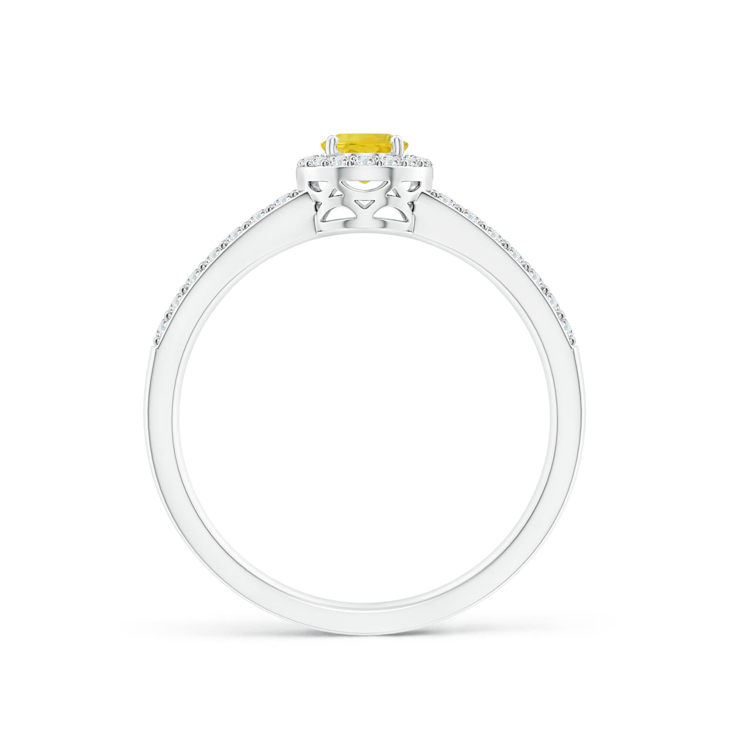 AA - Yellow Sapphire / 0.98 CT / 14 KT White Gold