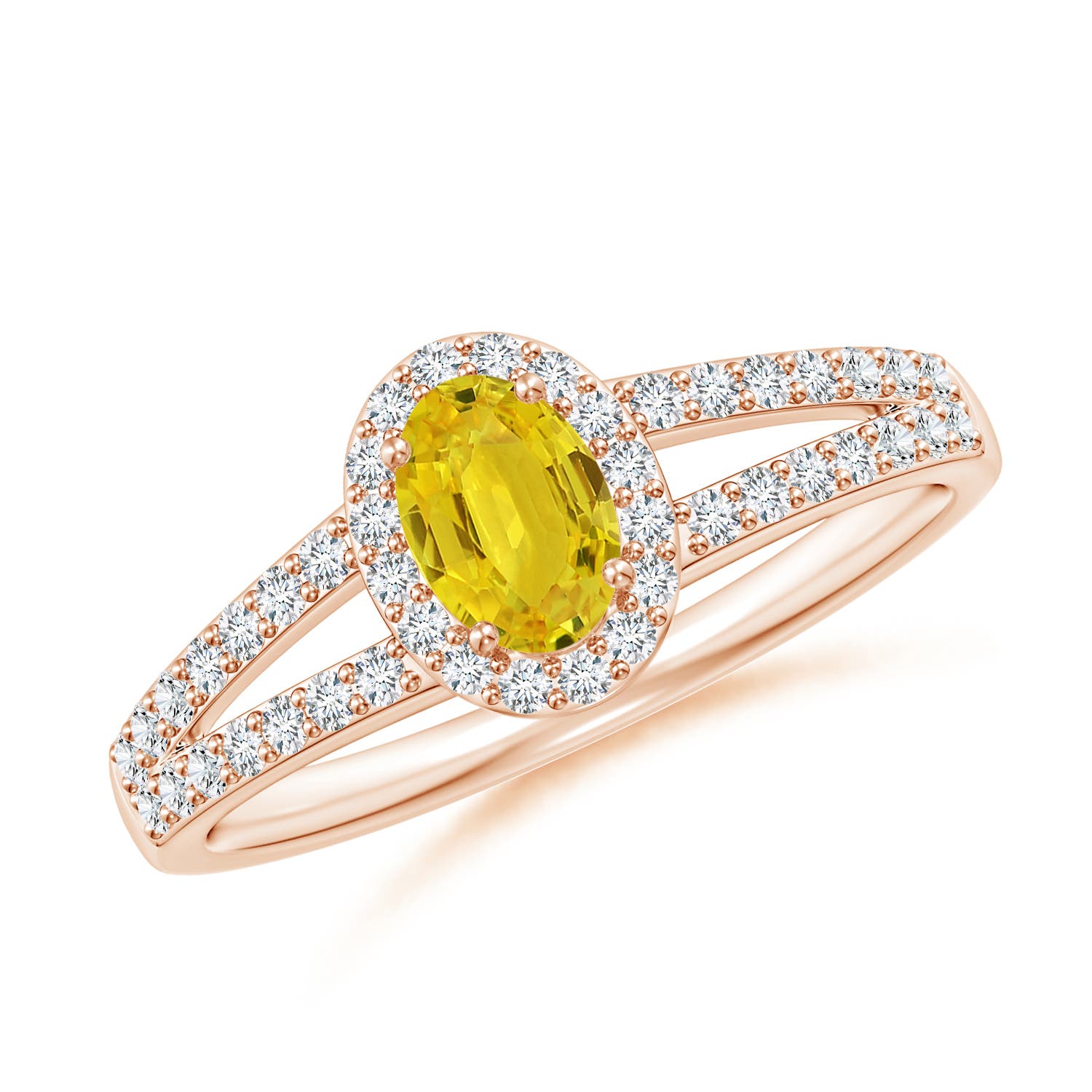 AAA - Yellow Sapphire / 0.98 CT / 14 KT Rose Gold