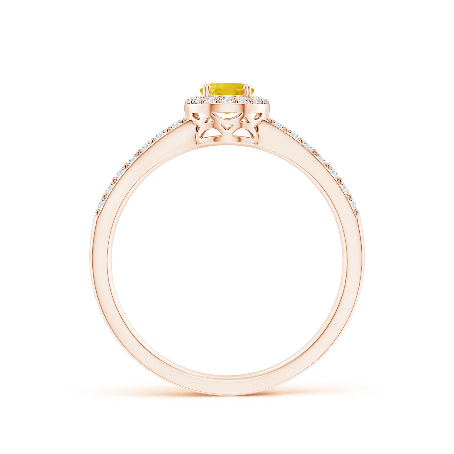 AAA - Yellow Sapphire / 0.98 CT / 14 KT Rose Gold