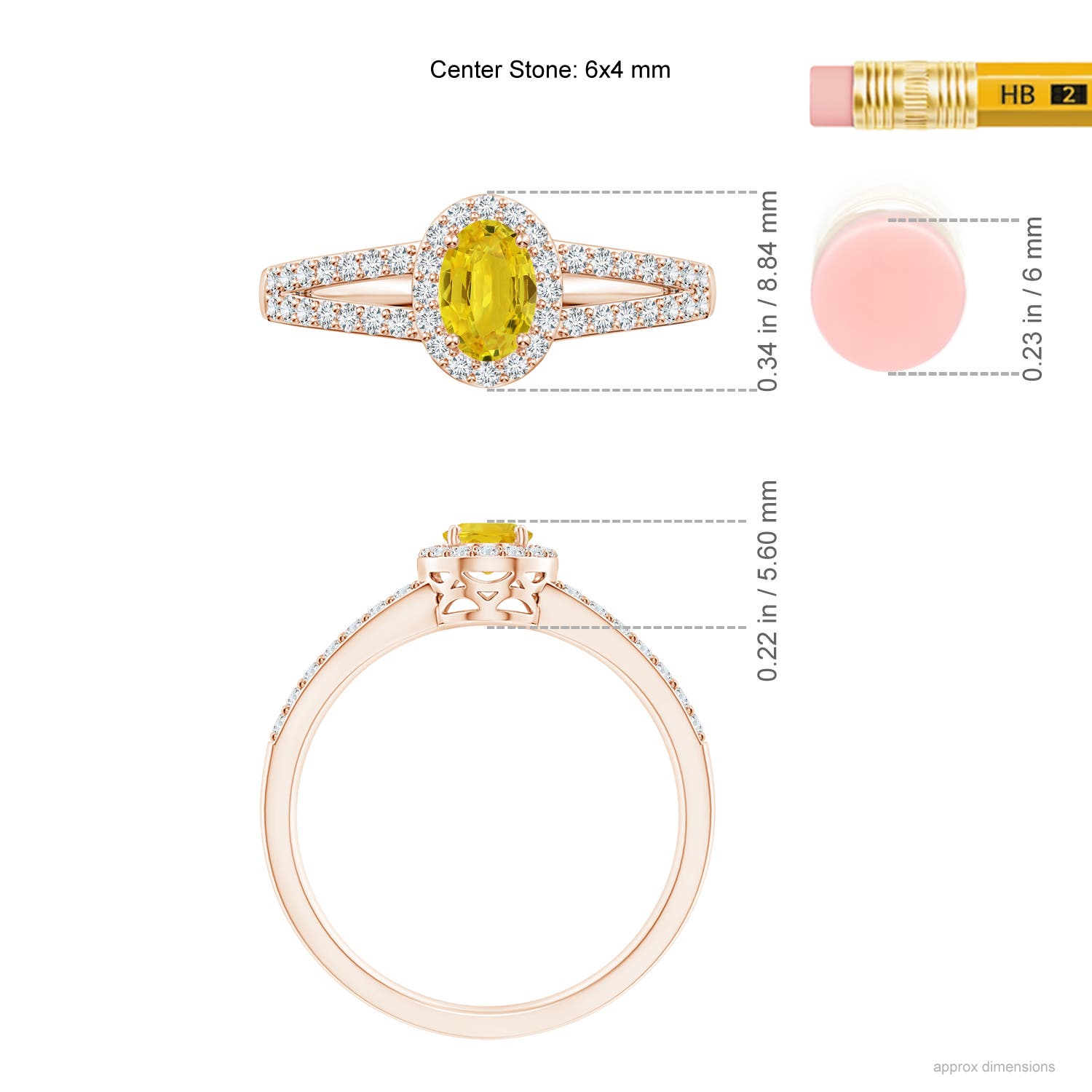 AAA - Yellow Sapphire / 0.98 CT / 14 KT Rose Gold