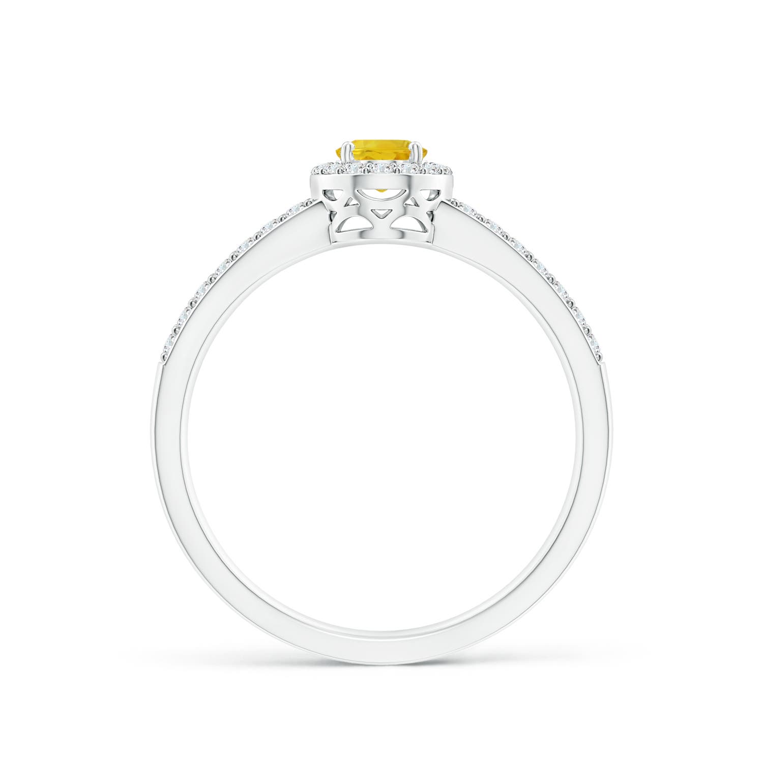 AAA - Yellow Sapphire / 0.98 CT / 14 KT White Gold