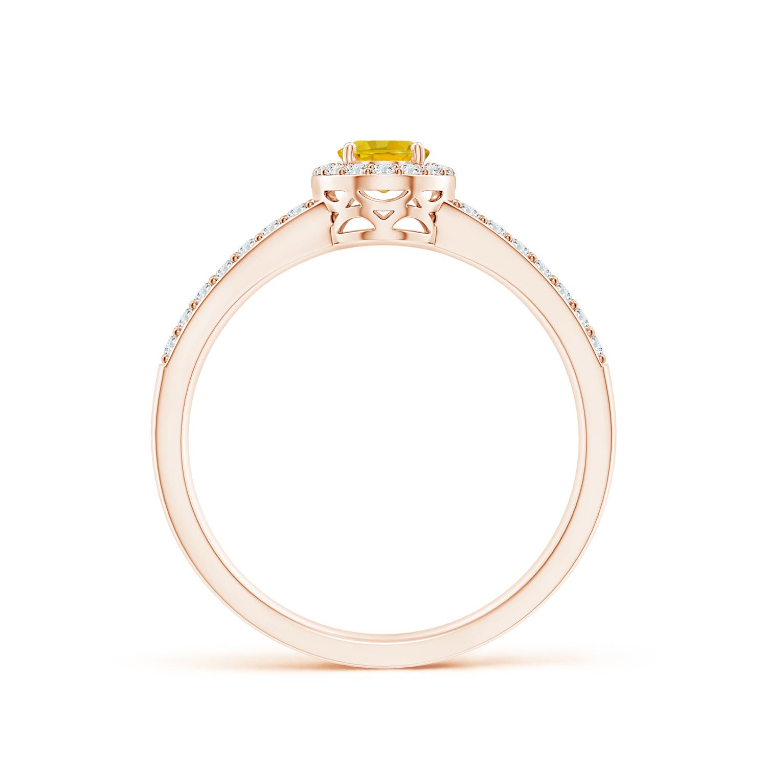 AAAA - Yellow Sapphire / 0.98 CT / 14 KT Rose Gold