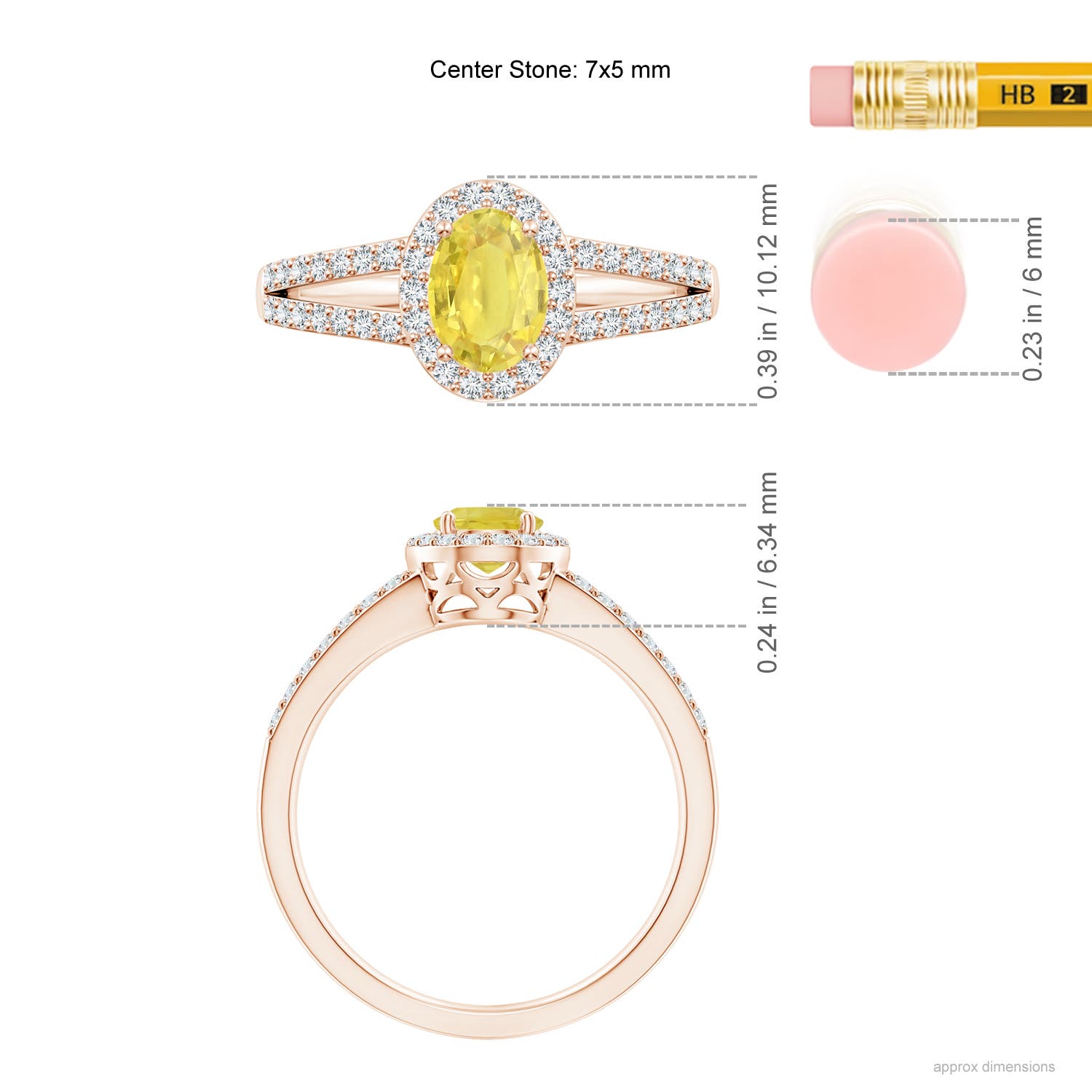 A - Yellow Sapphire / 1.37 CT / 14 KT Rose Gold