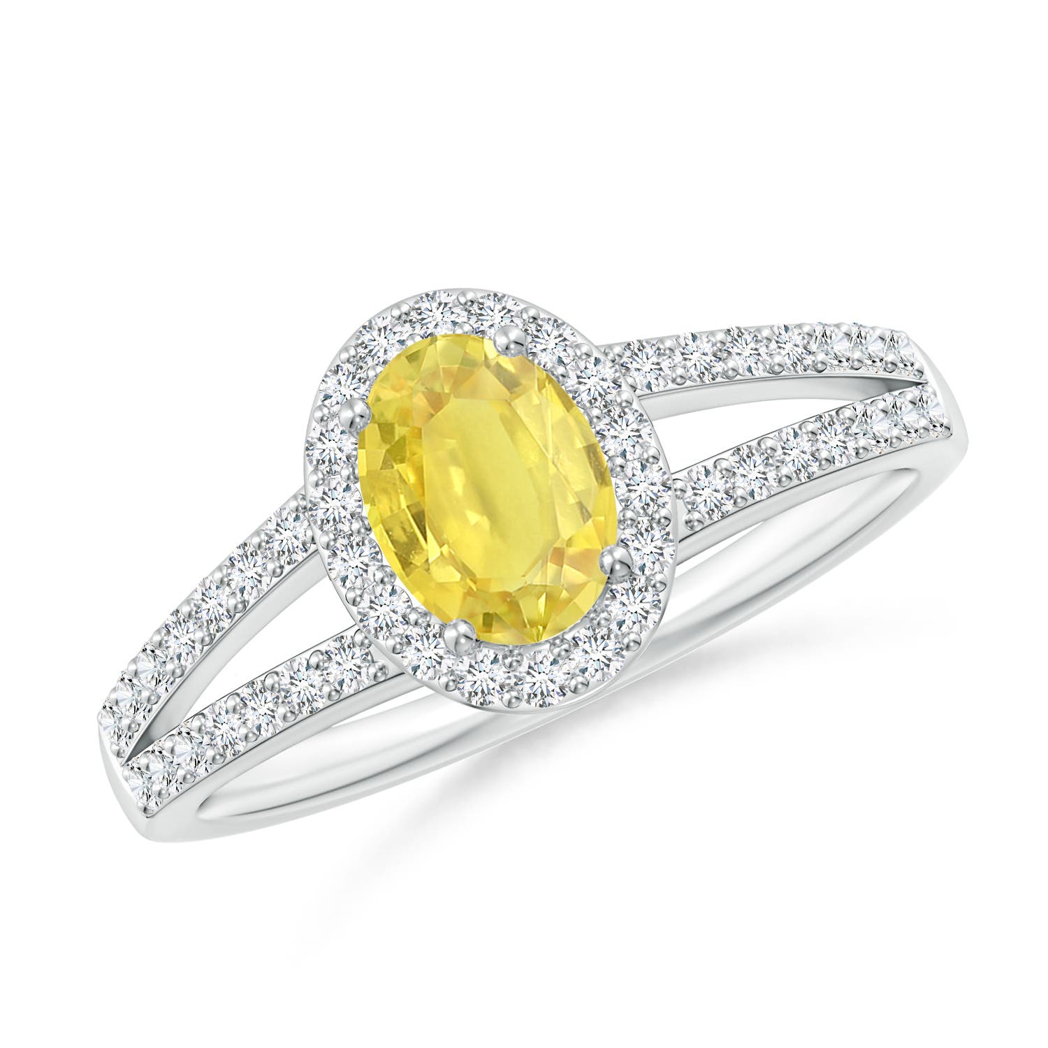 A - Yellow Sapphire / 1.37 CT / 14 KT White Gold