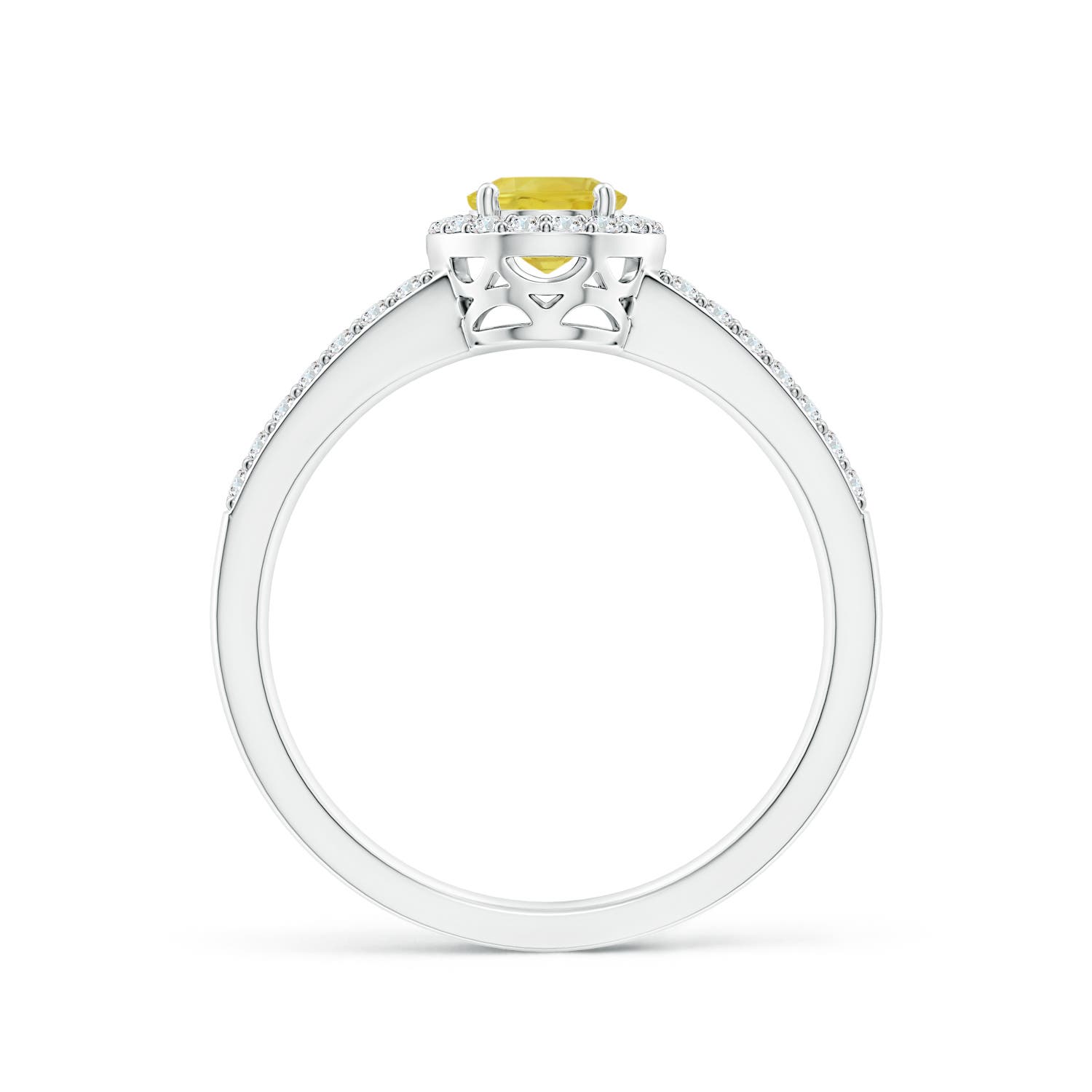 A - Yellow Sapphire / 1.37 CT / 14 KT White Gold