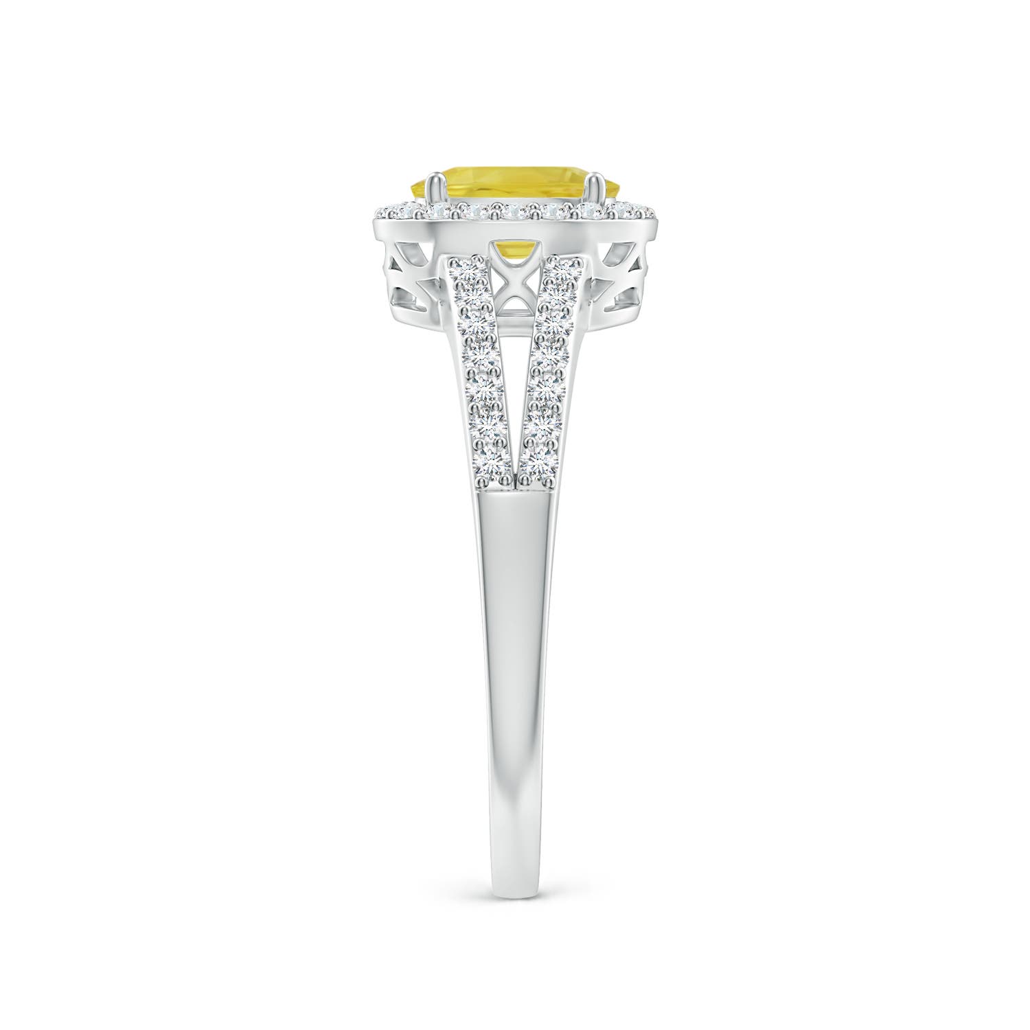 A - Yellow Sapphire / 1.37 CT / 14 KT White Gold