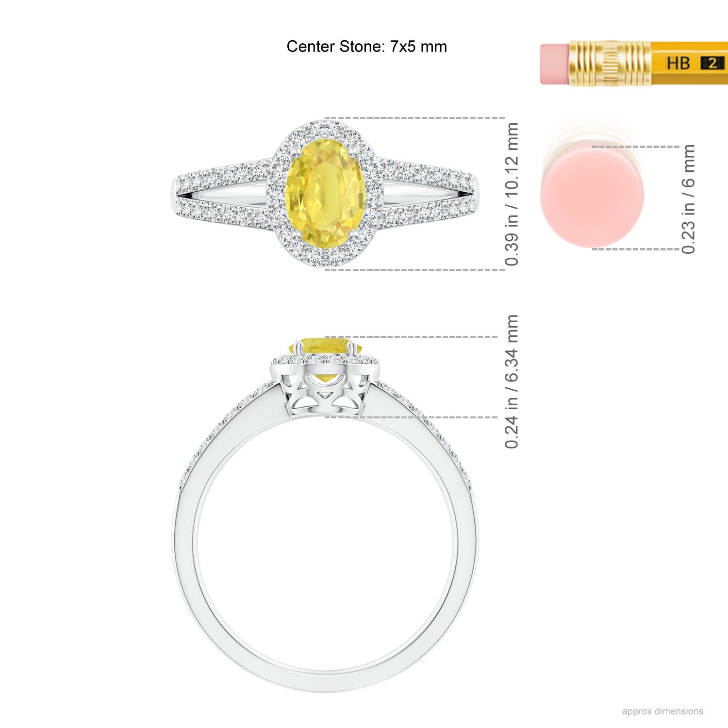 A - Yellow Sapphire / 1.37 CT / 14 KT White Gold