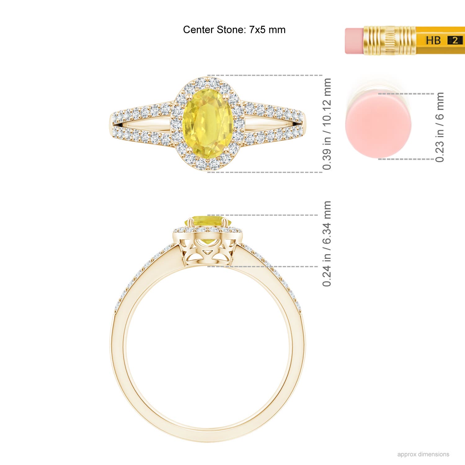 A - Yellow Sapphire / 1.37 CT / 14 KT Yellow Gold