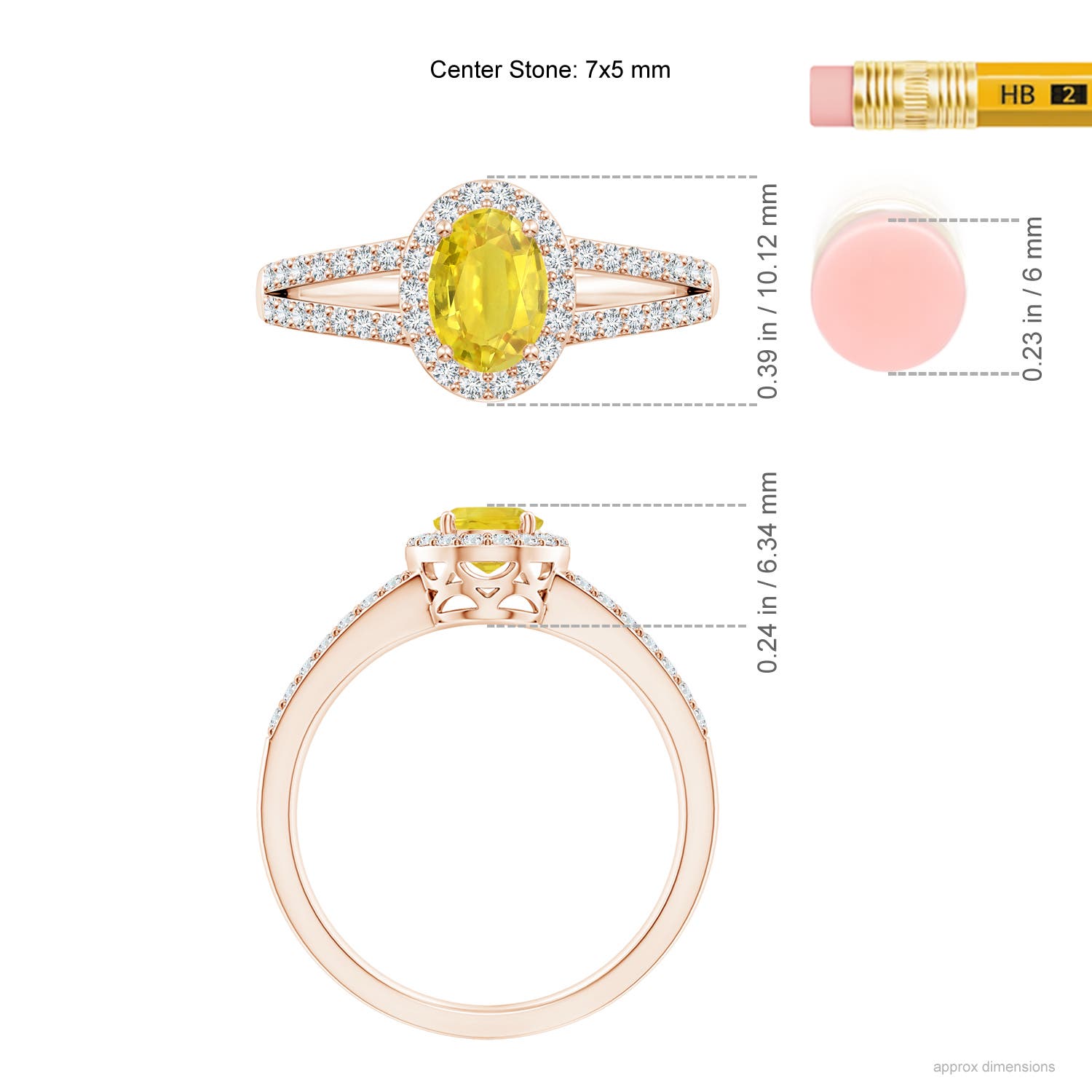 AA - Yellow Sapphire / 1.37 CT / 14 KT Rose Gold