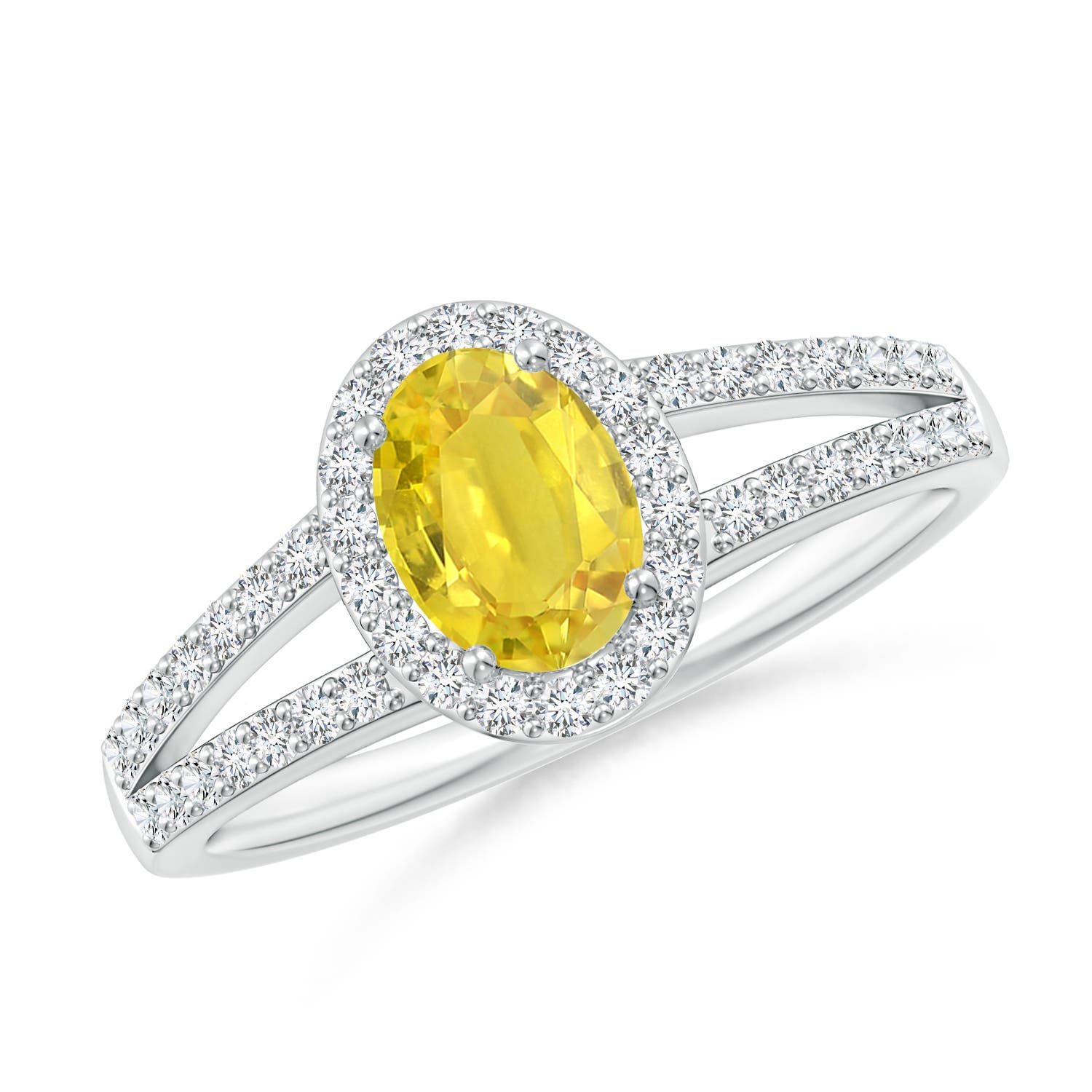 AA - Yellow Sapphire / 1.37 CT / 14 KT White Gold