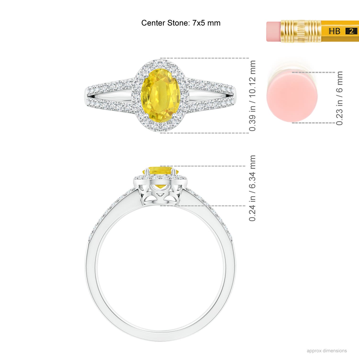 AA - Yellow Sapphire / 1.37 CT / 14 KT White Gold