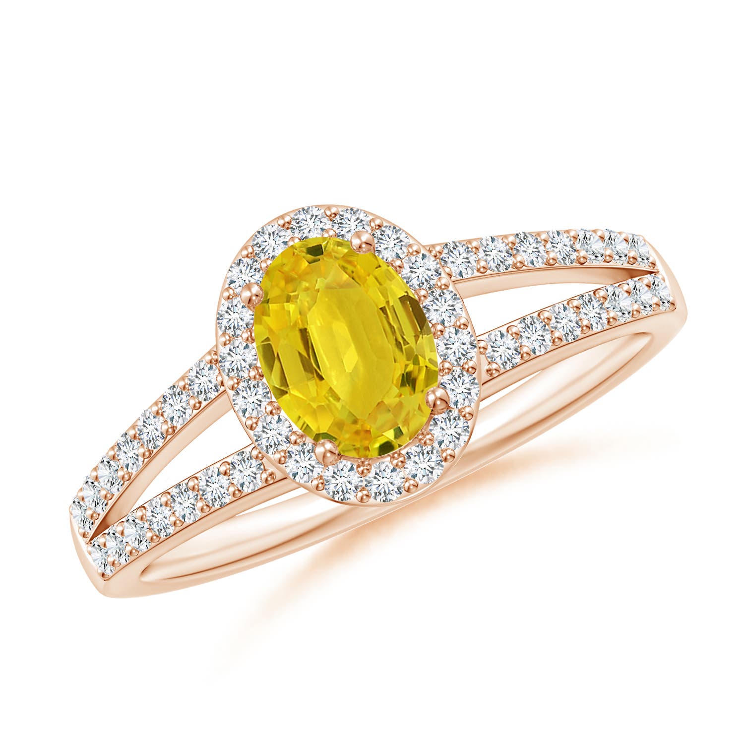 AAA - Yellow Sapphire / 1.37 CT / 14 KT Rose Gold