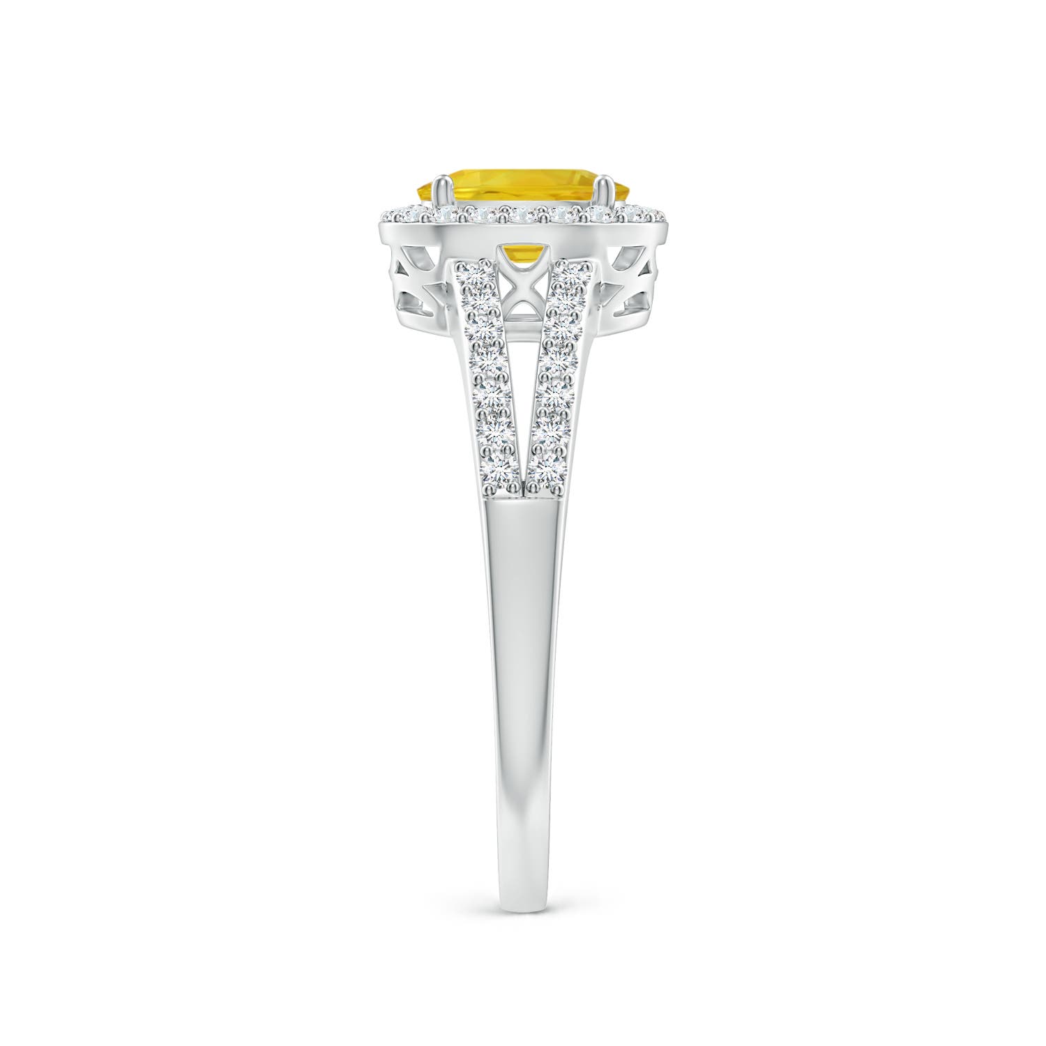 AAA - Yellow Sapphire / 1.37 CT / 14 KT White Gold