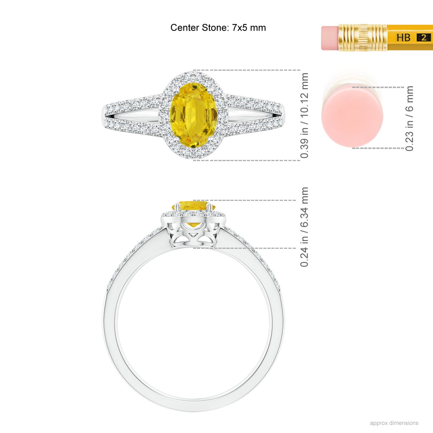 AAA - Yellow Sapphire / 1.37 CT / 14 KT White Gold