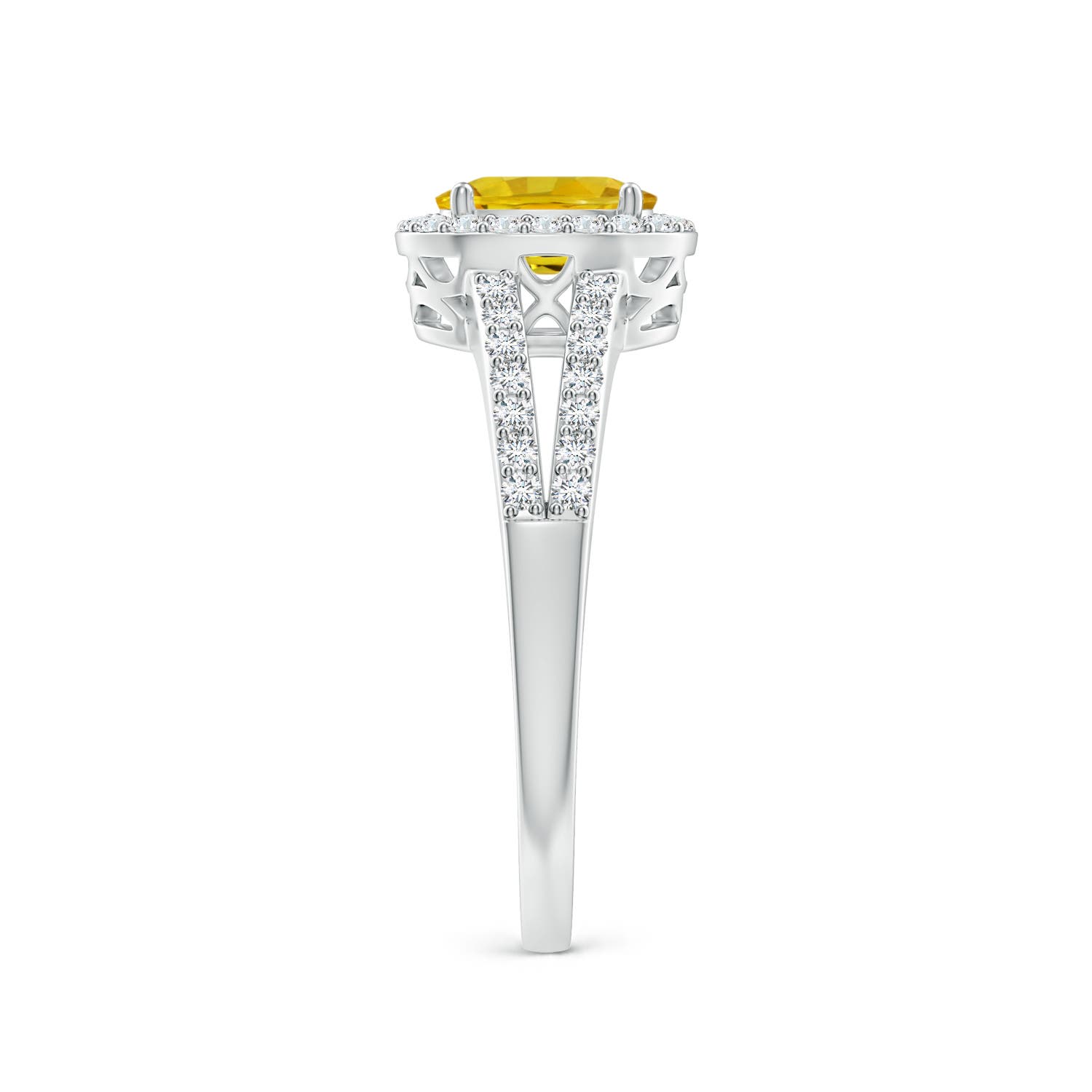 AAAA - Yellow Sapphire / 1.37 CT / 14 KT White Gold