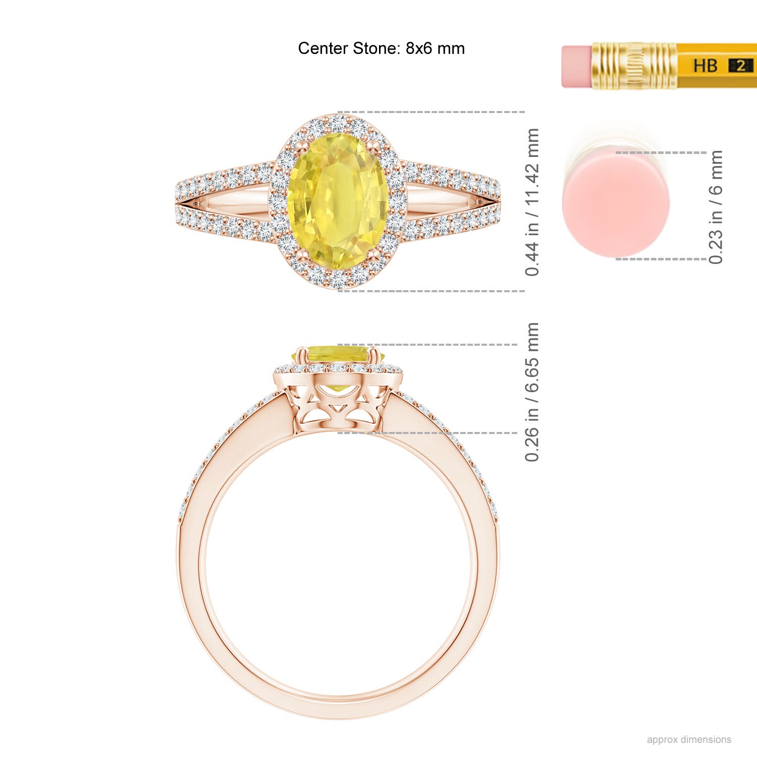 A - Yellow Sapphire / 1.92 CT / 14 KT Rose Gold