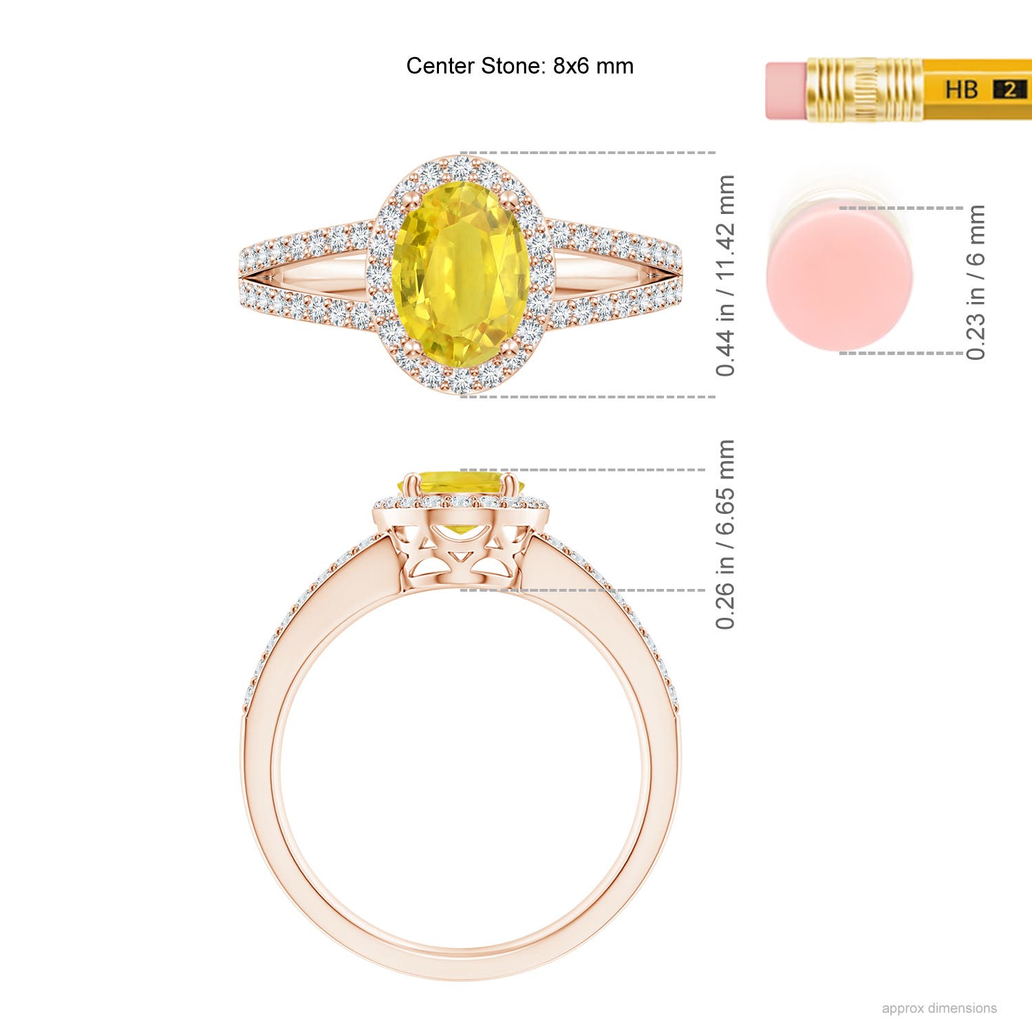 AA - Yellow Sapphire / 1.92 CT / 14 KT Rose Gold