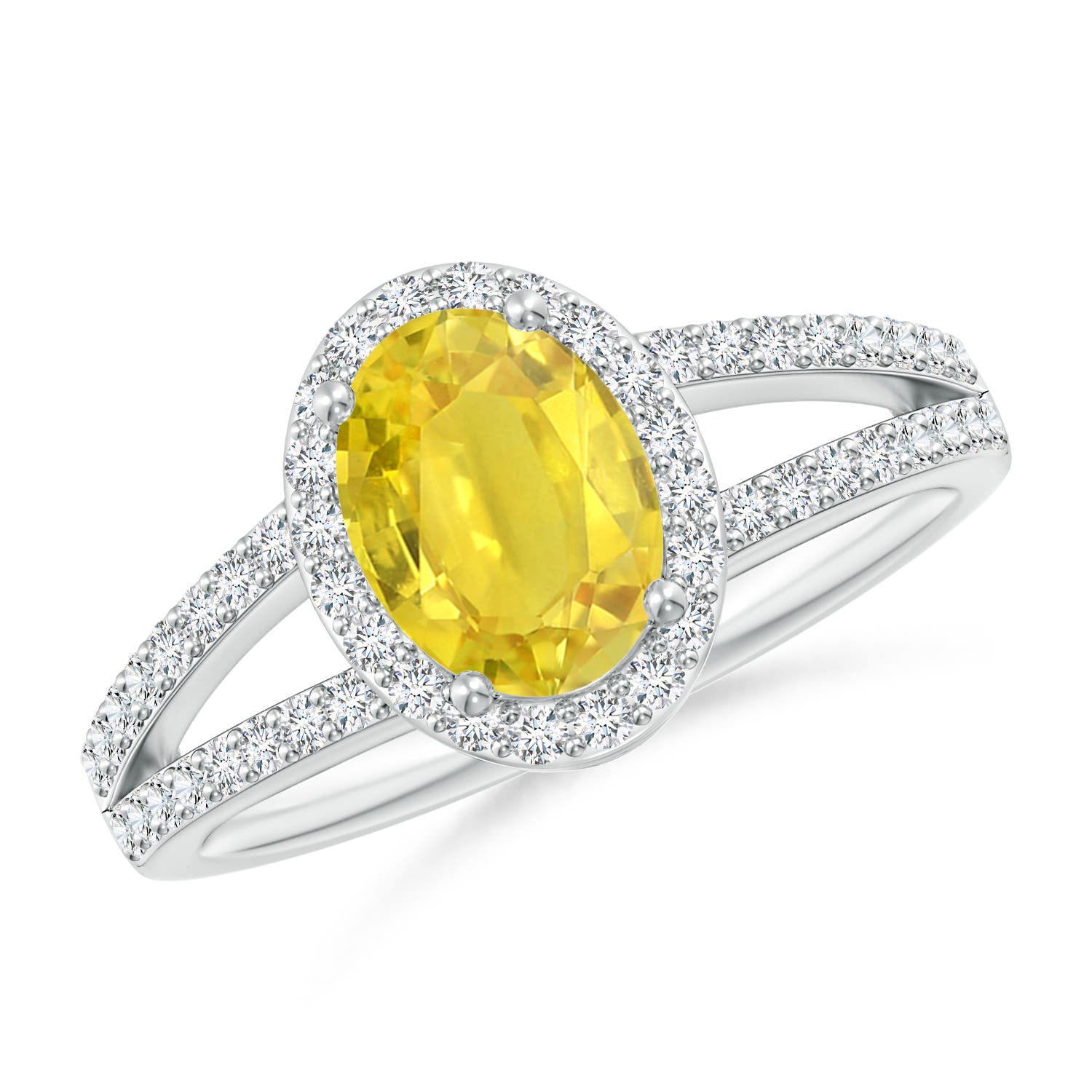 AA - Yellow Sapphire / 1.92 CT / 14 KT White Gold