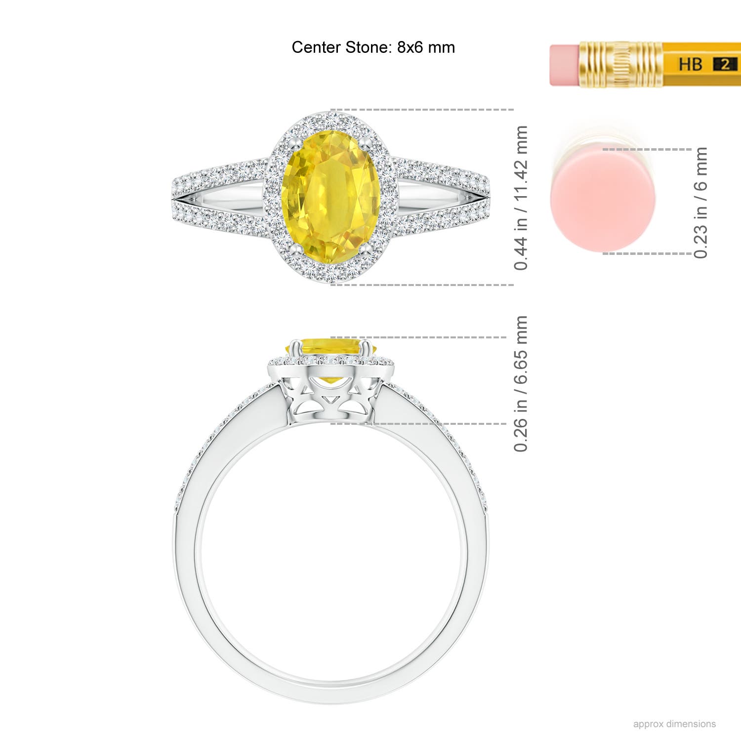 AA - Yellow Sapphire / 1.92 CT / 14 KT White Gold