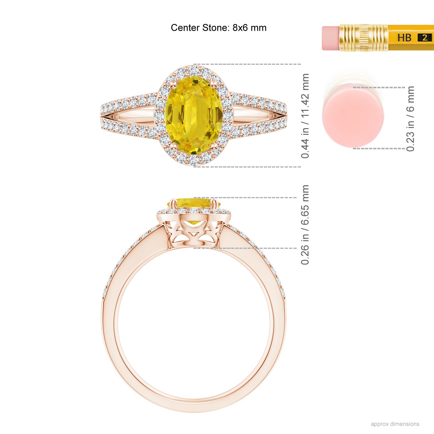 AAA - Yellow Sapphire / 1.92 CT / 14 KT Rose Gold