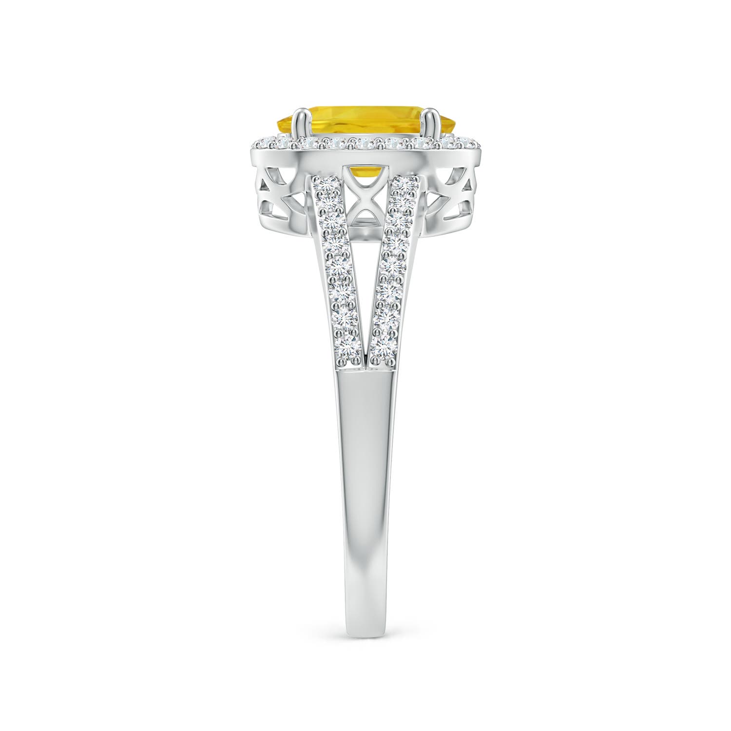 AAA - Yellow Sapphire / 1.92 CT / 14 KT White Gold