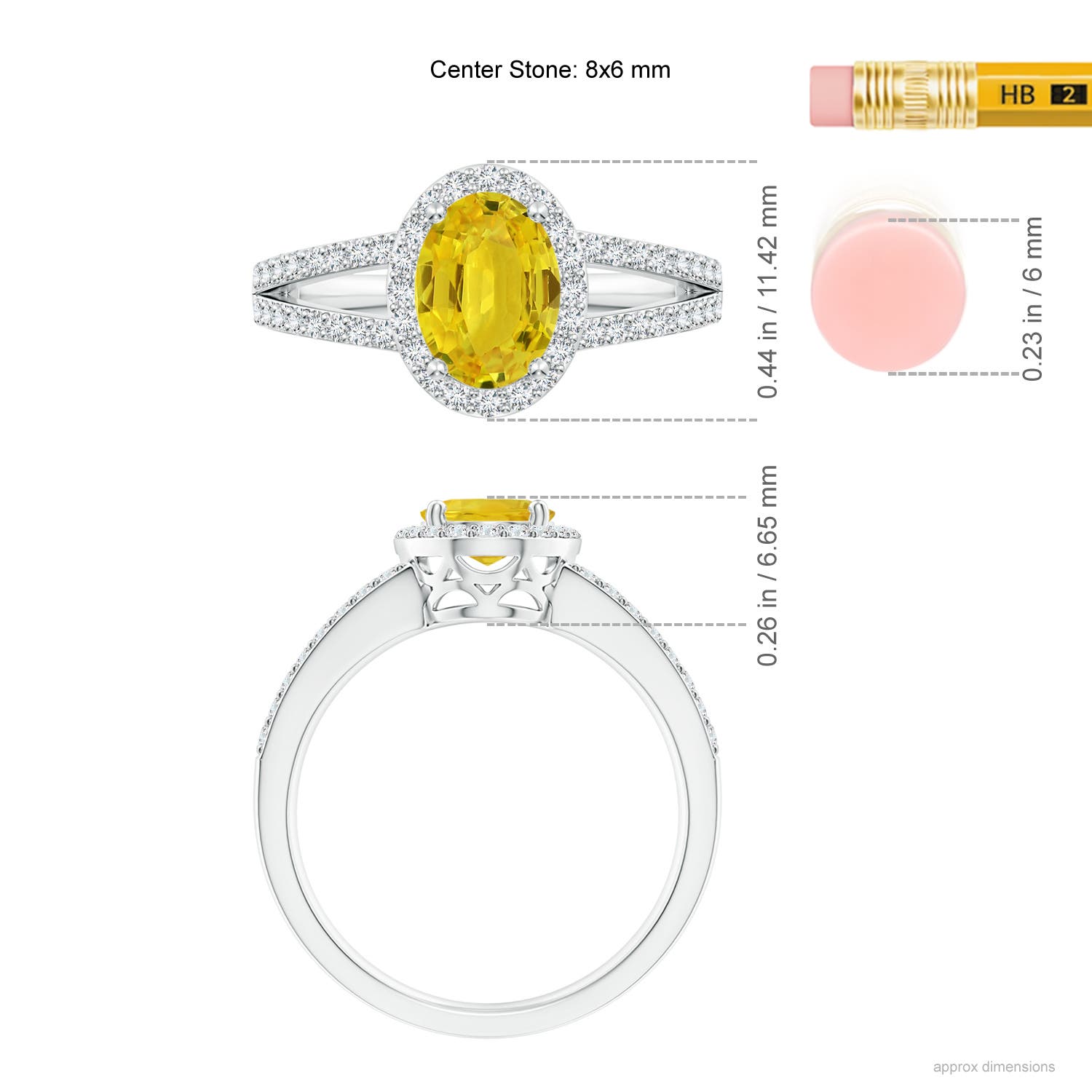 AAA - Yellow Sapphire / 1.92 CT / 14 KT White Gold