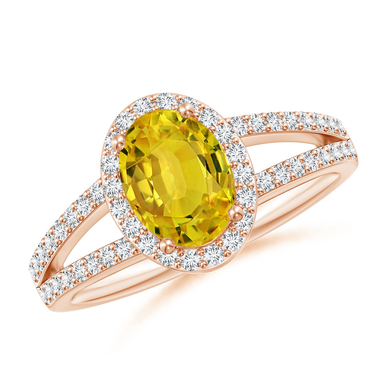 AAAA - Yellow Sapphire / 1.92 CT / 14 KT Rose Gold